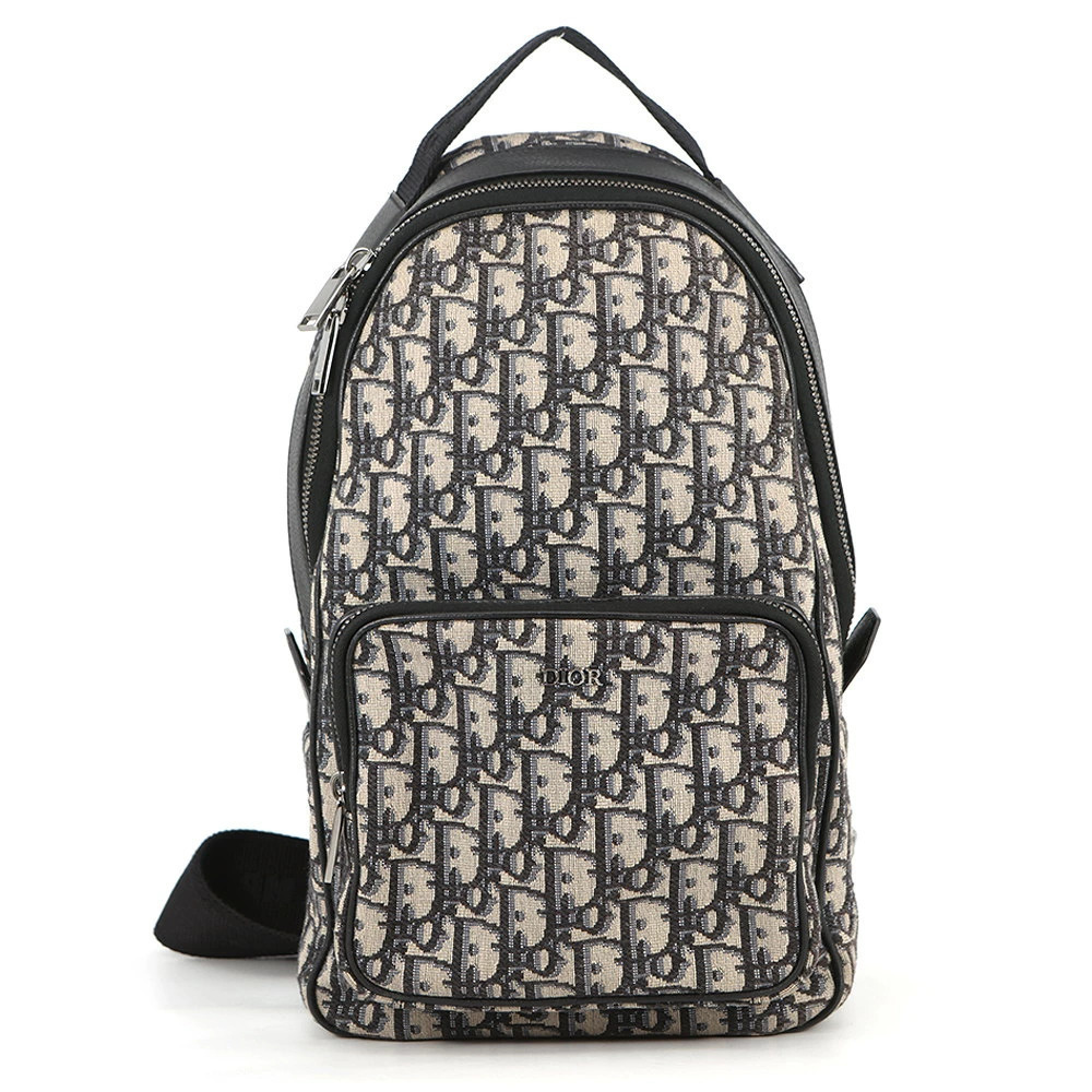 Christian Dior Body Bag Oblique Sling Canvas Black
